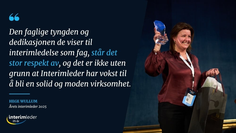 Hege Wullum gratulasjon Interimleder