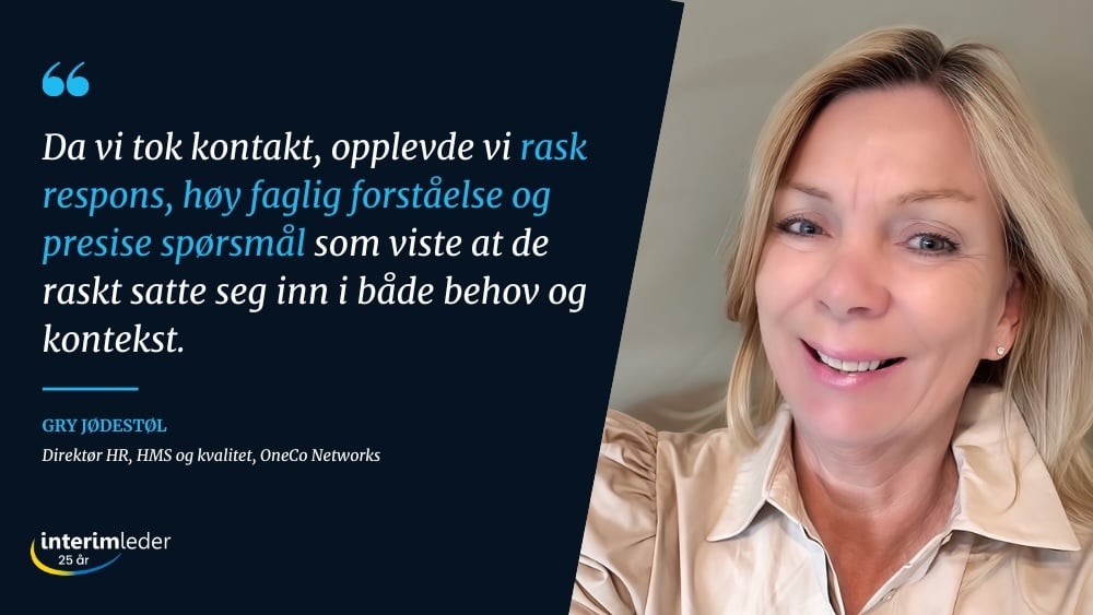 OneCo Networks gratulasjon Interimleder